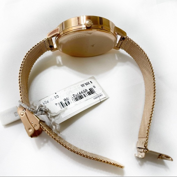 OLIVIA BURTON SEMI PRECIOUS ROSE GOLD MESH WATCH - Picture 4 of 10